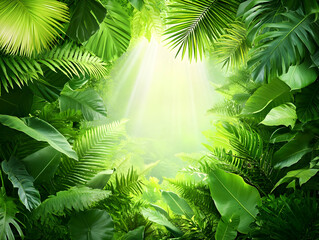 Lush Tropical Rainforest Background Illustration