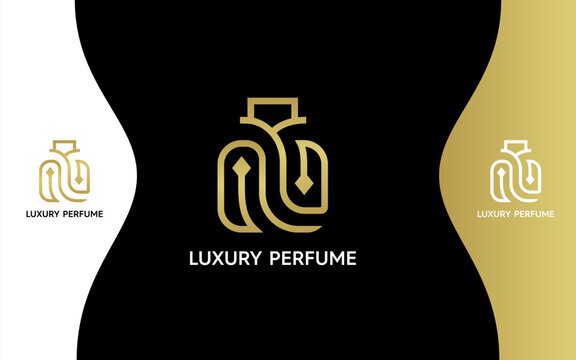 Letter N Luxury Perfume Gold logo