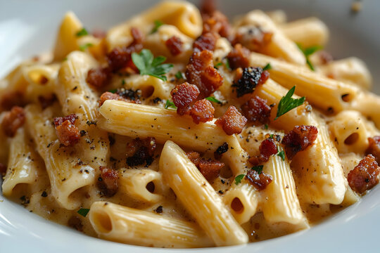 Creamy Penne Pasta With Bacon