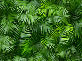 Lush Green Palm Leaves Background Image