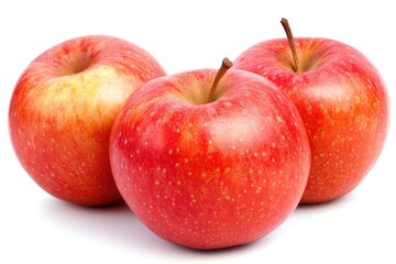 Three fresh red apples