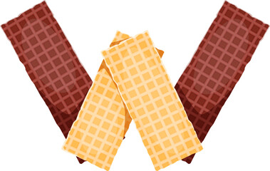 Sweet dessert font typeface waffles letter W. Pastry and confectionery kids ABC font symbol, sweet vector English alphabet sign. Dessert type letter or bakery typeset element