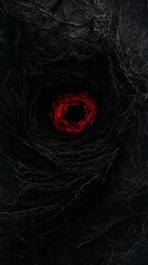 Dark tunnel with bright red center. Background space