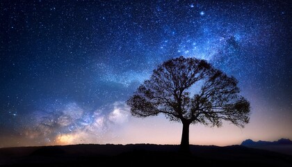 cosmic tree with starry background