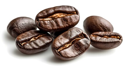 Obraz premium Roasted peaberry coffee beans also known