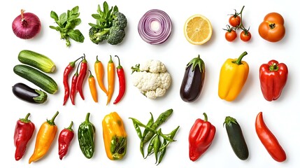Tasty grilled vegetables isolated on white