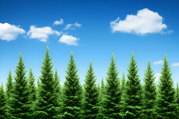 Fototapeta premium Lush Evergreen Forest 3D Illustration