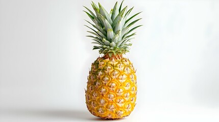 Painted pineapple on table against white