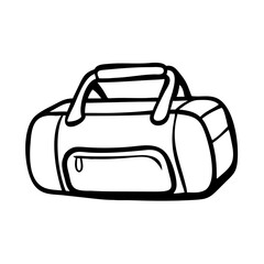 Obraz premium Gym bag icon with handle, sporty accessory concept