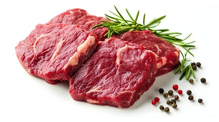 Fototapeta premium Fresh raw beef isolated on white background