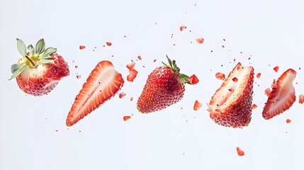 Isolated strawberries