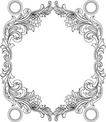 vector sketch illustration silhouette design frame Neoclassical Style Decor ornament decoration classic vintage ethnic traditional europe 