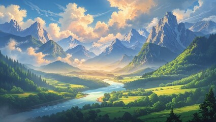 Fototapeta premium Breathtaking Natural Beauty - Stunning Landscape Scenery with Amazing Views