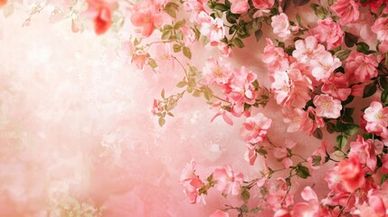 Fototapeta premium Pink Roses Floral Background Soft Pastel Colors