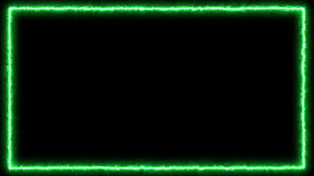 Vivid Neon Green Border Glowing Against Black Background