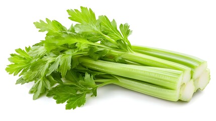 celery root with leaf isolated on white