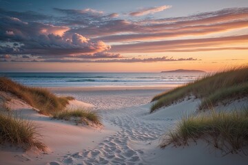 Sunset at Dune Cove Captivating Beach Landscape Over the Indian Ocean