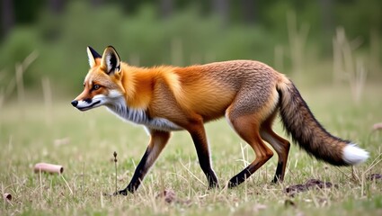 Obraz premium Creeping Red fox (Vulpes vulpes) in Waterleidingduinen