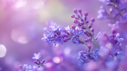 Fototapeta premium Soft Focus Purple Flowers in a Dreamy Setting