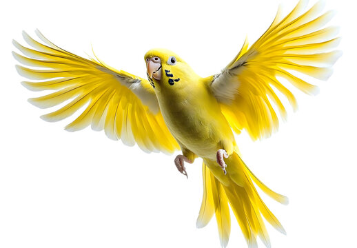 PNG Vibrant yellow parakeet in flight