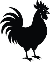Rooster Silhouette File, Rooster Icon Vector
