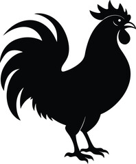 Rooster Silhouette File, Rooster Icon Vector