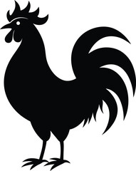 Rooster Silhouette File, Rooster Icon Vector