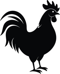 Rooster Silhouette File, Rooster Icon Vector