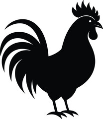 Rooster Silhouette File, Rooster Icon Vector
