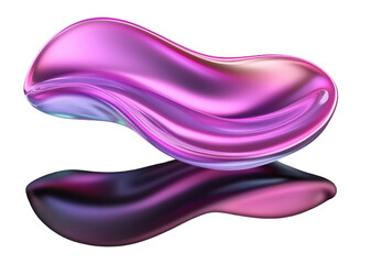 abstract glossy purple shapes with reflection