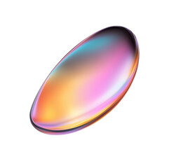a close-up shot of a colorful, iridescent stone. The stone has a smooth, polished surface that reflects light