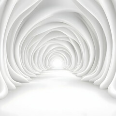 Obraz premium White Abstract 3D Tunnel Background Illustration