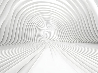 Naklejka premium Abstract 3D White Wave Tunnel Background