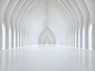 Obraz premium White Architectural 3D Render Hallway Background
