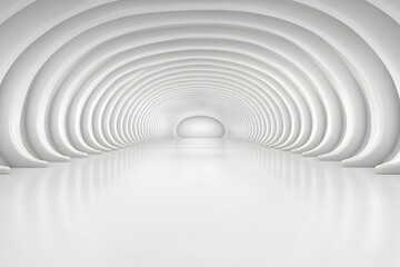White Abstract 3D Tunnel Background Illustration