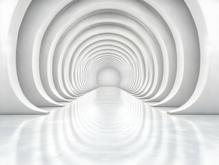 Obraz premium Abstract 3D White Tunnel Background Illustration