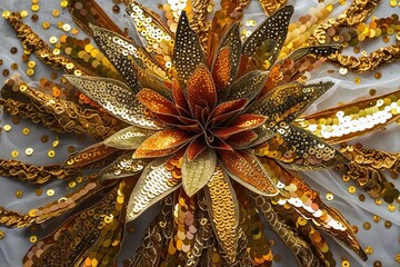 Brass Sequin Burst Luxurious Background Texture for Colorful Celebrations