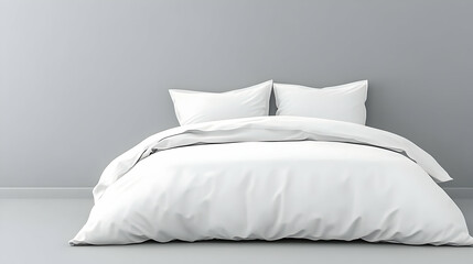 White Bedding Mockup 3D Illustration