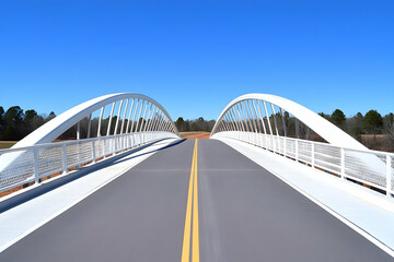 Fototapeta premium Modern White Bridge Architectural Illustration