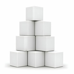 Obraz premium White Cube 3D Render Stack Abstract Background