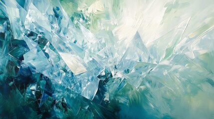 Obraz premium Abstract Blue Green White Painting Bright Colors Dynamic Texture