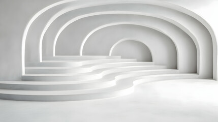Obraz premium Abstract White Archway Background, 3D Render