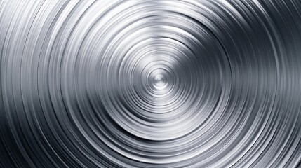 Obraz premium Circular Metal Texture Background: Silver Grey Concentric Circles Pattern