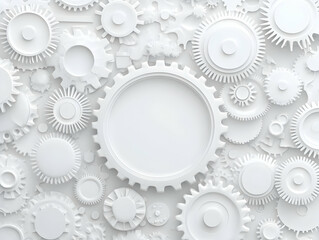 White Gear 3D Illustration Background