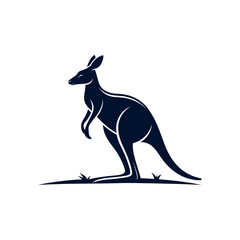 Fototapeta premium kangaroo silhouette logo vector line art logo design