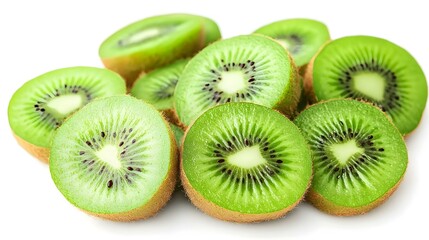 Fototapeta premium Many fresh kiwi on white background