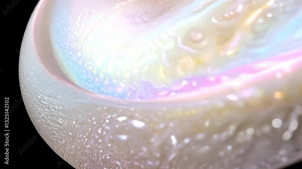 Fototapete This stunning visual features a flowing abstract swirl with glossy textures and a captivating blend of vibrant colors. The design creates a mesmerizing and immersive experience for viewers.