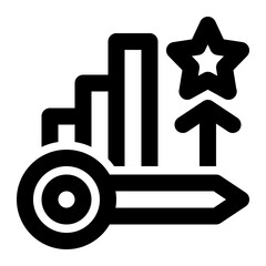 Key Success Factor, Key Factor, Key Success Outline Icon
