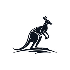 kangaroo silhouette logo vector line art logo design