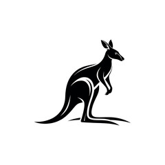 Fototapeta premium kangaroo silhouette logo vector line art logo design